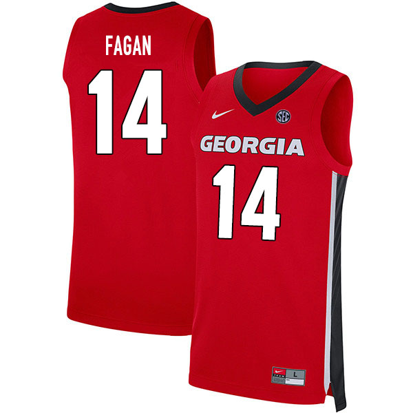 2020 Men #14 Tye Fagan Georgia Bulldogs College Basketball Jerseys Sale-Red